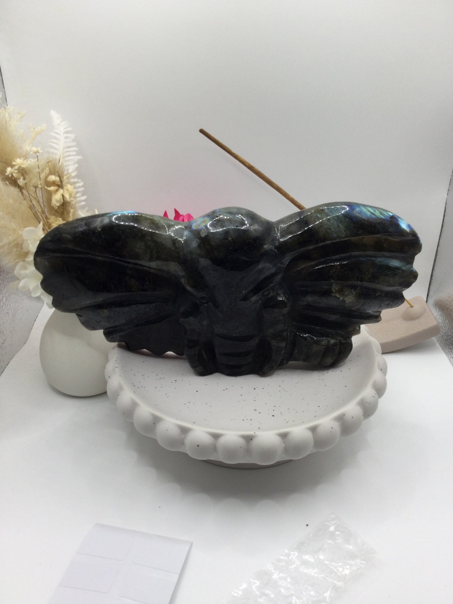 Labradorite Elephant Carving (AK3)