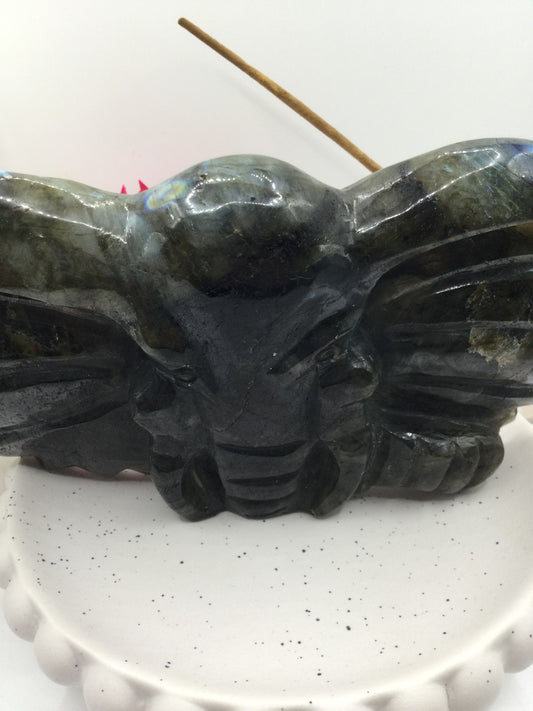 Labradorite Elephant Carving (AK3)