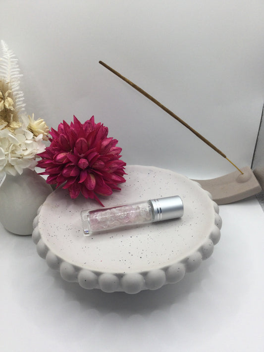 Rose quartz oil roller