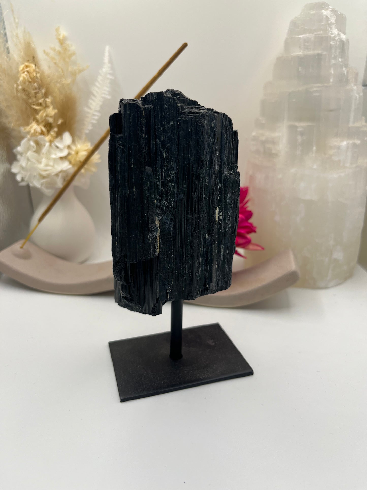 Black Tourmaline on Stand