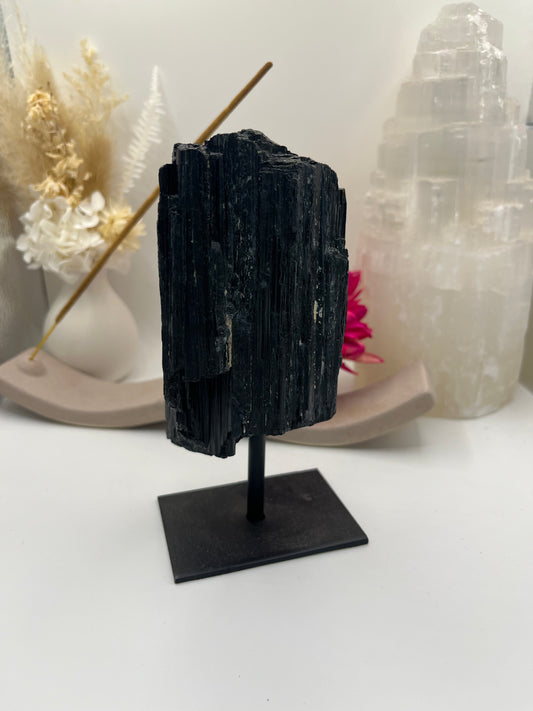 Black Tourmaline on Stand