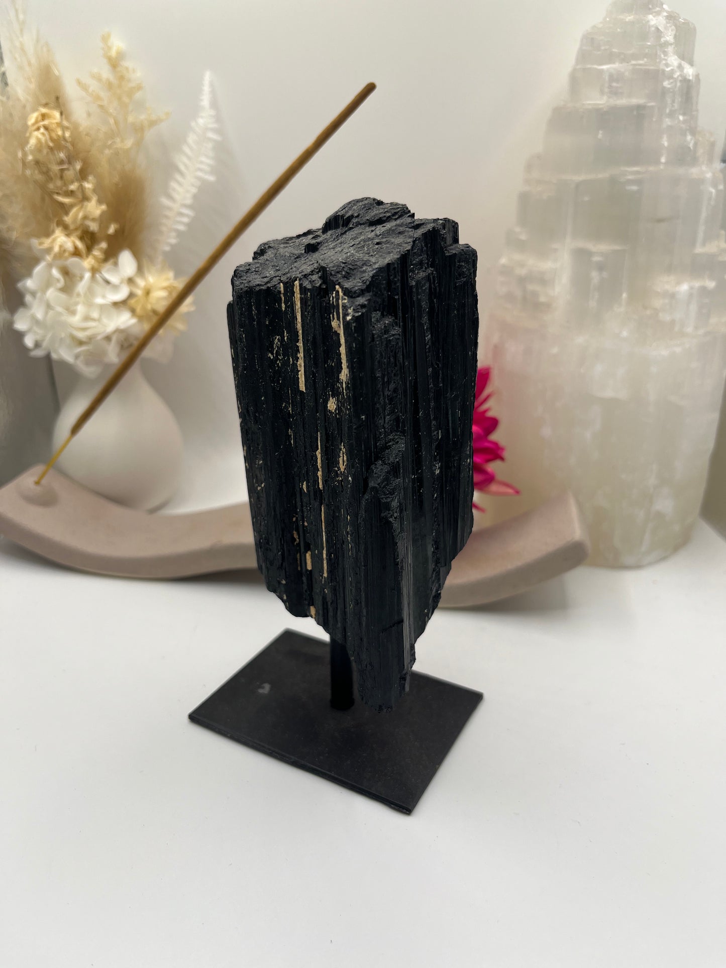 Black Tourmaline on Stand